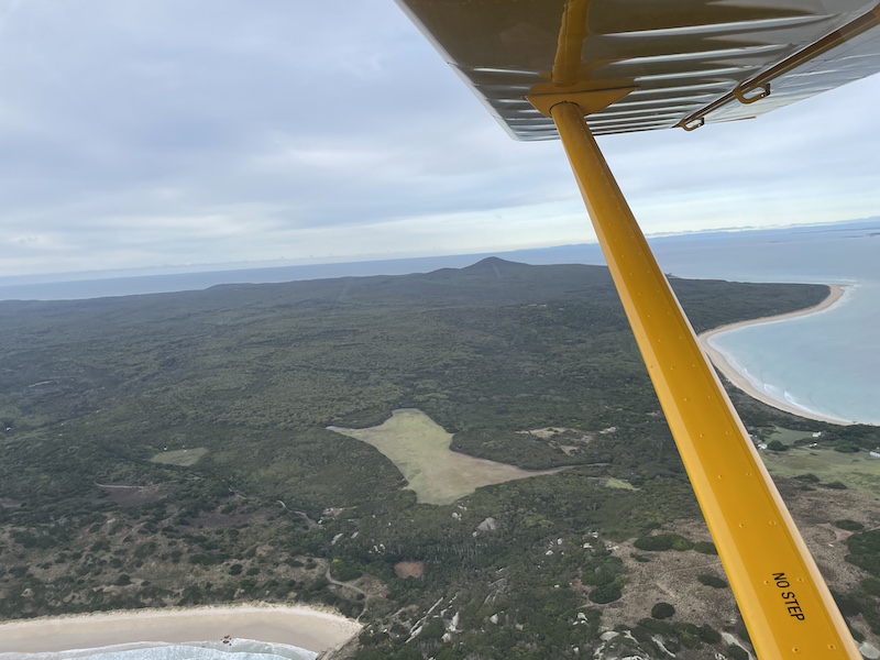 View of remote island airstrip