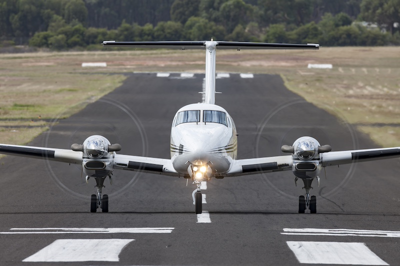 Beechcraft King Air aeroplane on a runway